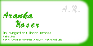 aranka moser business card